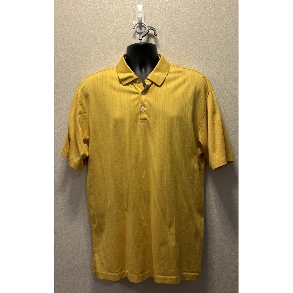 VTG Tiger Woods Collection Nike‎ Drifit Mens XL Yellow Short Sleeve Golf Polo
